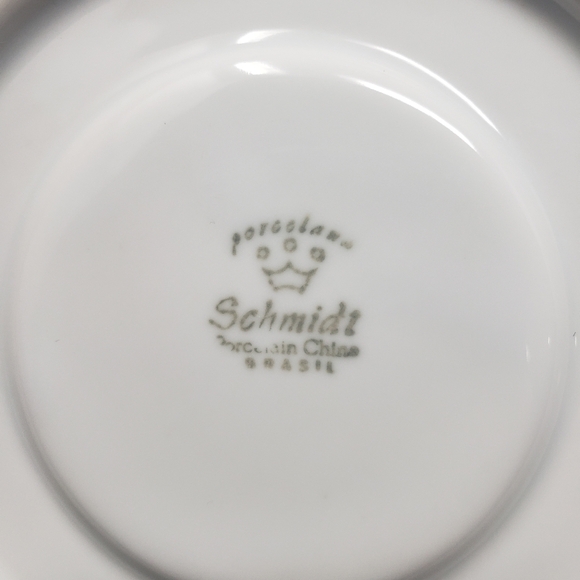Set Of 6 Schmidt Porcelain China Teacup Saucers - Picture 3 of 9